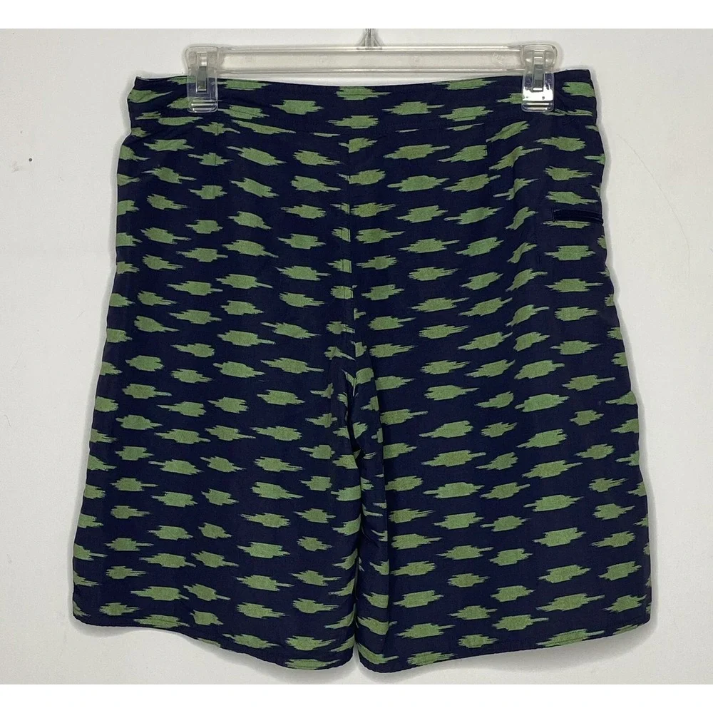 Patagonia Mens Swim Shorts Trunks Blue w Green Pattern Size 36 Waist Summer Wear